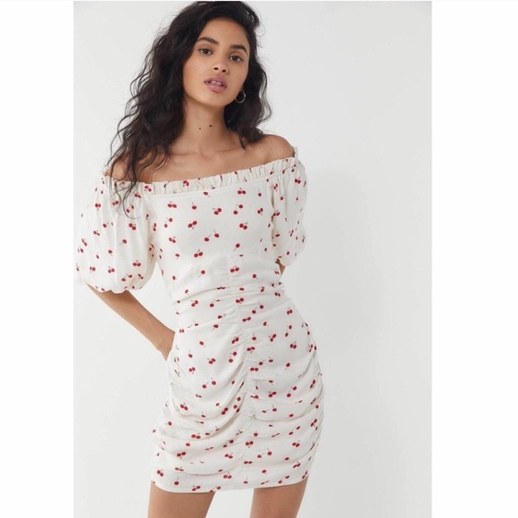 Urban Outfitters Dresses | Urban Outfitters Off Theshoulder Cherry Mini